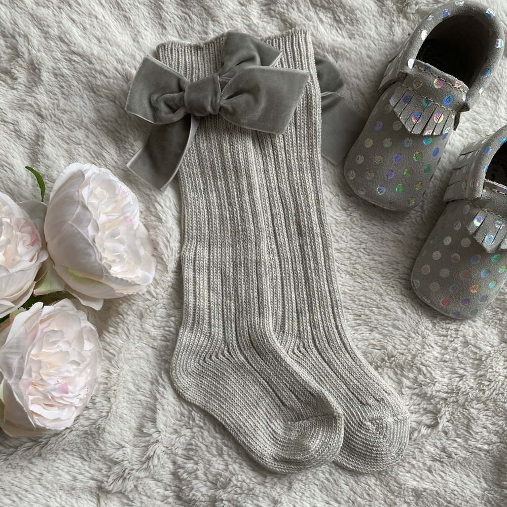 Baby Girl Knee High Socks With Bow 🎀